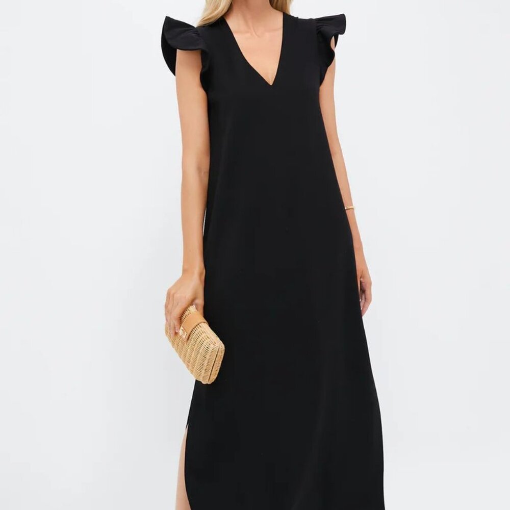 Tuckernuck Pomander Place Black Flutter Sleeve Miko Dress